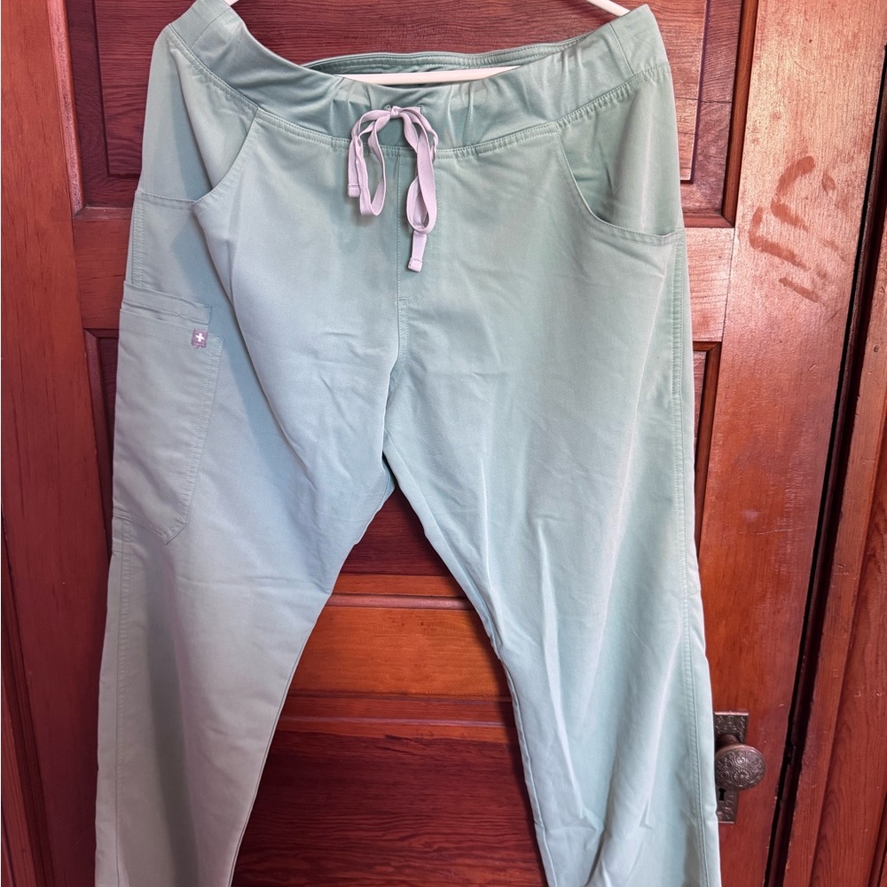 FIGS Sage Green Scrub Pants with Drawstring